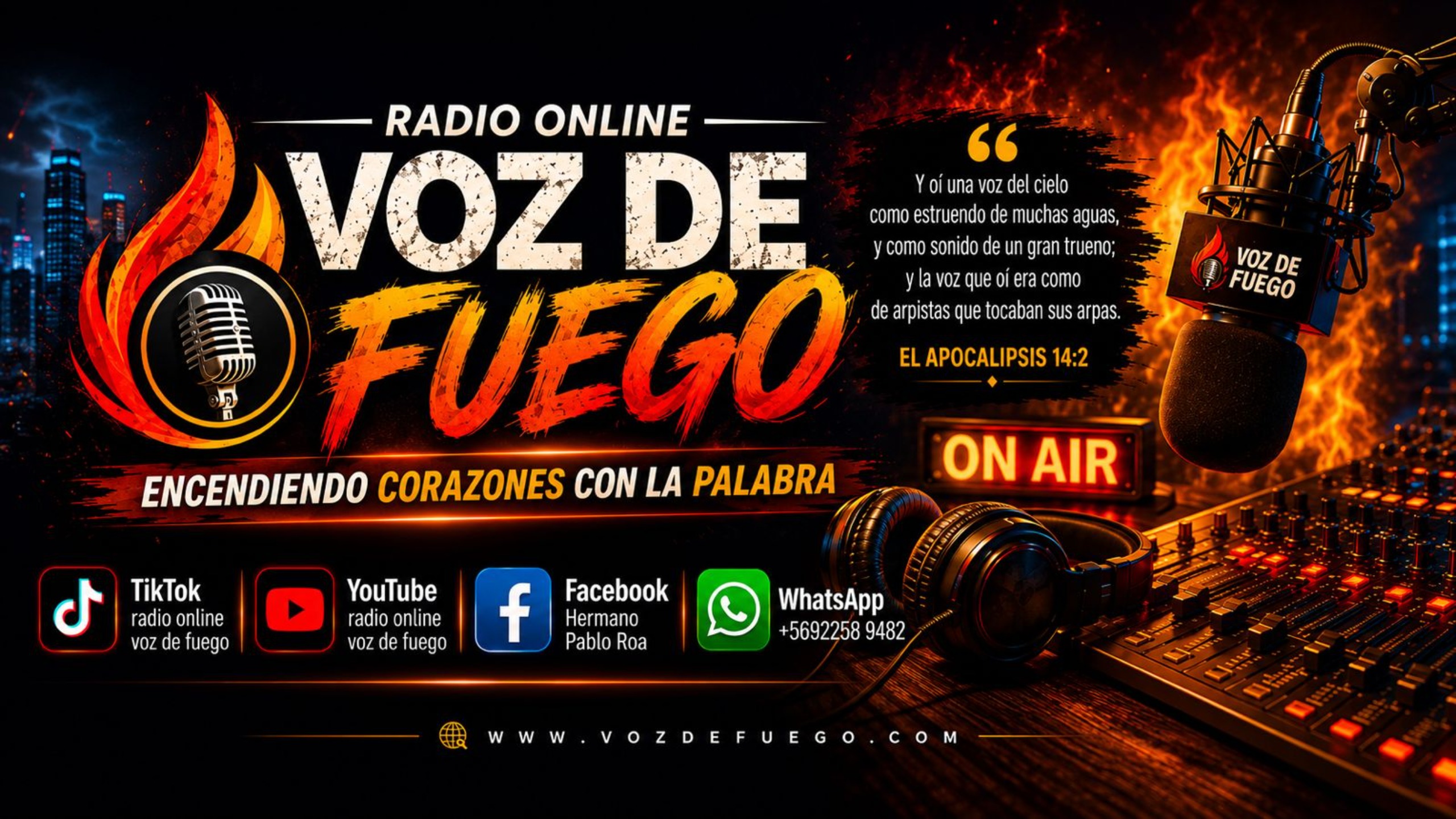 Banner de Radio Online Voz de Fuego